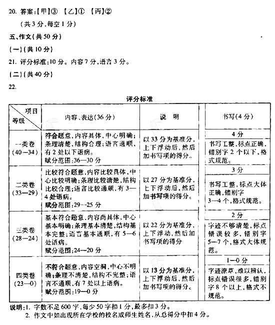 北京東城區(qū)2014年中考語(yǔ)文一模試題答案