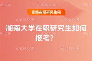 2025年湖南大學在職研究生如何報考?