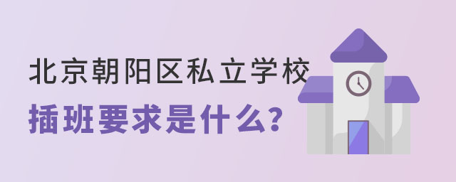 北京朝陽區私立學校2022年插班要求是什么