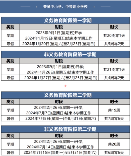 北京中小學校歷