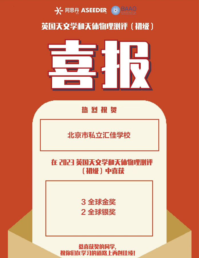 北京市私立匯佳學校競賽獲獎喜報