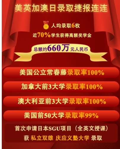 清華志清中學國際部錄取喜報