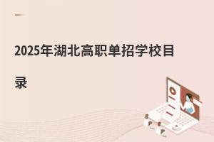 2025年湖北高職單招學校目錄