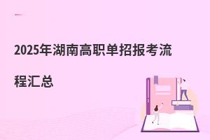 2025年湖南高職單招報考流程匯總