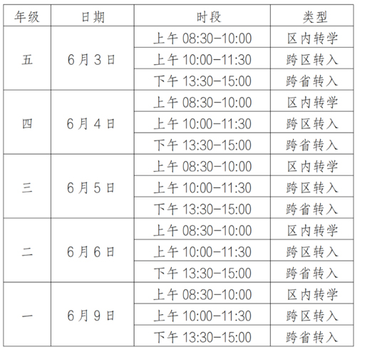 北京豐臺區小學轉學時間