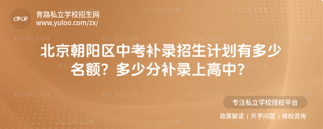北京朝陽區(qū)中考補錄招生計劃有多少名額?多少分補錄上高中?
