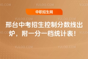 2025年邢臺(tái)中考招生控制分?jǐn)?shù)線出爐,附一分一檔統(tǒng)計(jì)表!