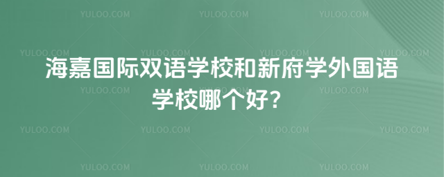 海嘉國際雙語學校和新府學外國語學校哪個好?