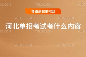河北單招考試考什么內容?