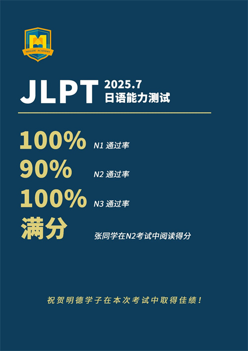 北京東方紅學校明德學院JLPT成績