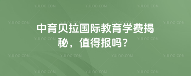 中育貝拉國際教育學費揭秘,值得報嗎