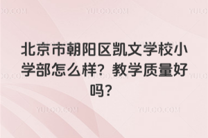北京市朝陽區凱文學校小學部怎么樣?教學質量好嗎?