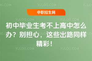 初中畢業生考不上高中怎么辦?別擔心,這些出路同樣精彩!