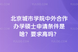 北京城市學院中外合作辦學碩士申請條件是啥?要求高嗎?