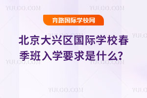 北京大興區國際學校春季班入學要求是什么?